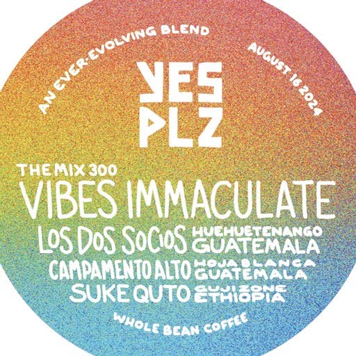 label for a coffee blend called "vibes immaculate"