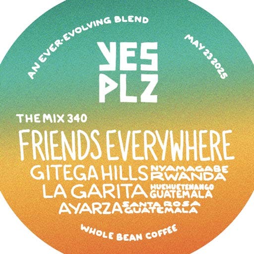 label for current release of freshly roasted coffee beans