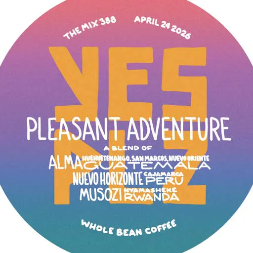 label for current release of freshly roasted coffee beans