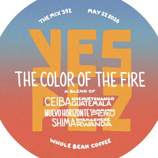 label for current release of freshly roasted coffee beans