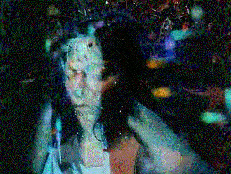 looping animated gif of Bjork from the Hyperballad music video