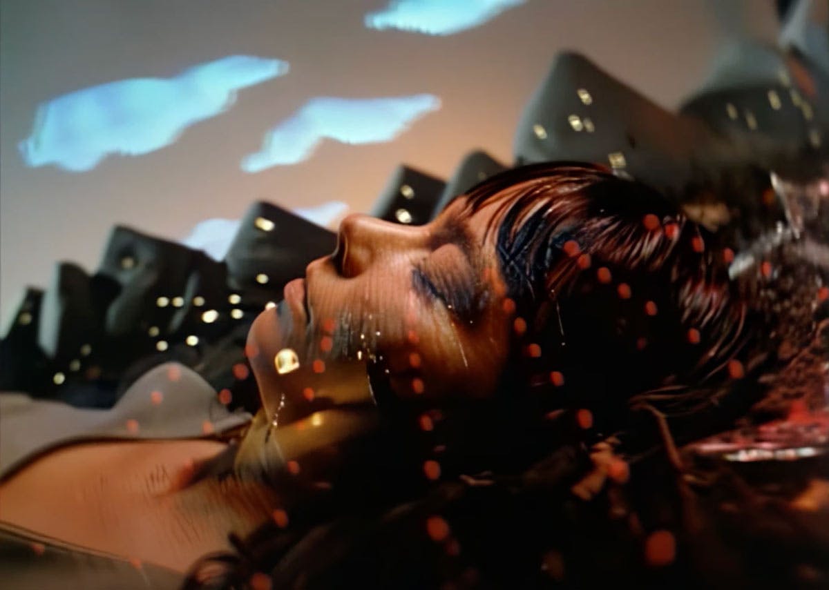 a still from Bjork's music video for Hyperballad