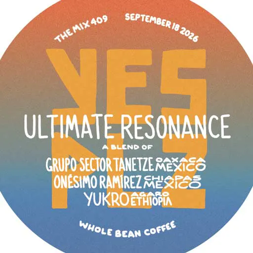 label for current release of freshly roasted coffee beans