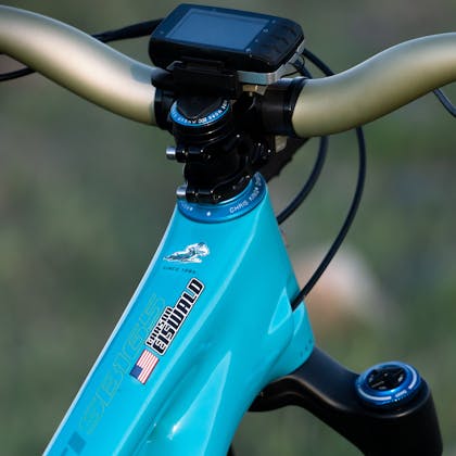 Stages head unit, Chris King headset on Carson Eiswald 2020 Race Bike