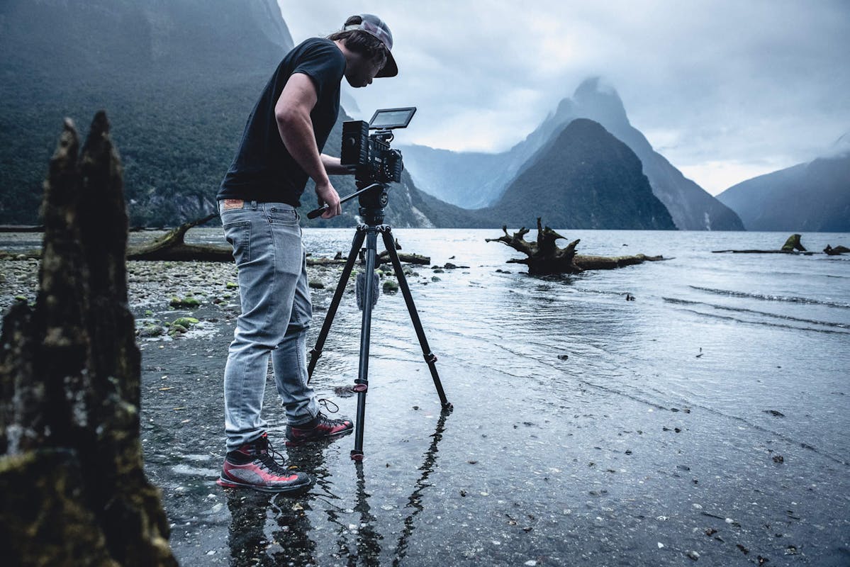 Joey Schusler setting up the shot in Noray