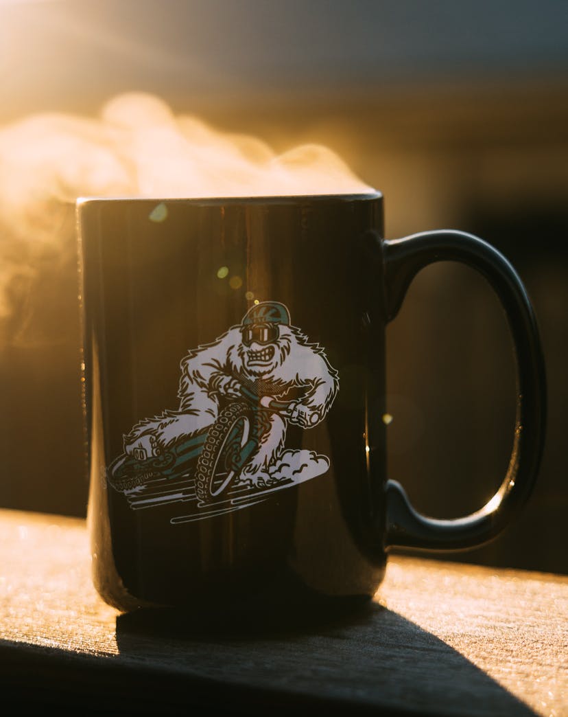 Yeti Sliding Yetiman Coffee Mug Black 15oz - Yeti Cycles