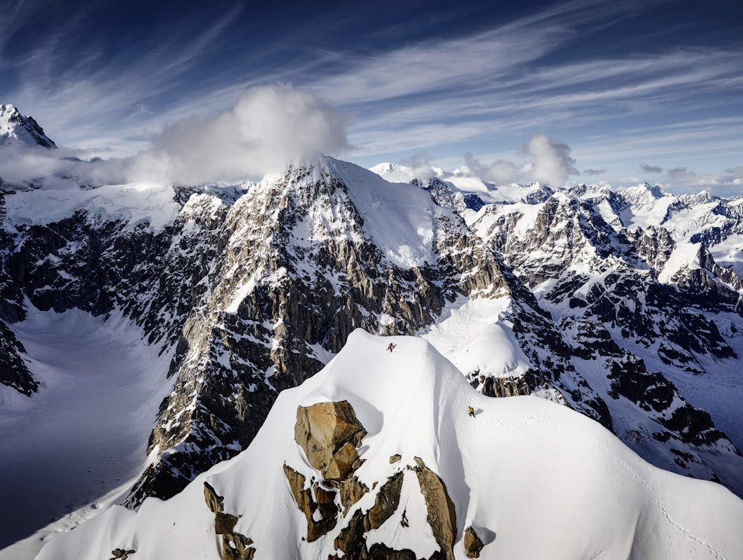 Climbers on a ridge