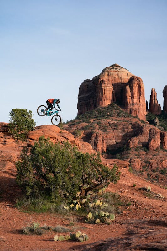 Marty Schaffer doing a nose wheelie in Sedona