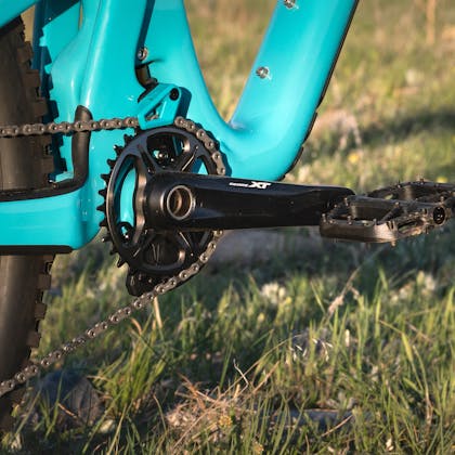 Shimano XT crankset on Carson Eiswald 2020 Race Bike