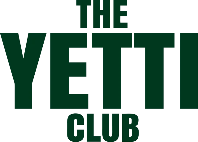 THE YETTI CLUB in bold Green capitals