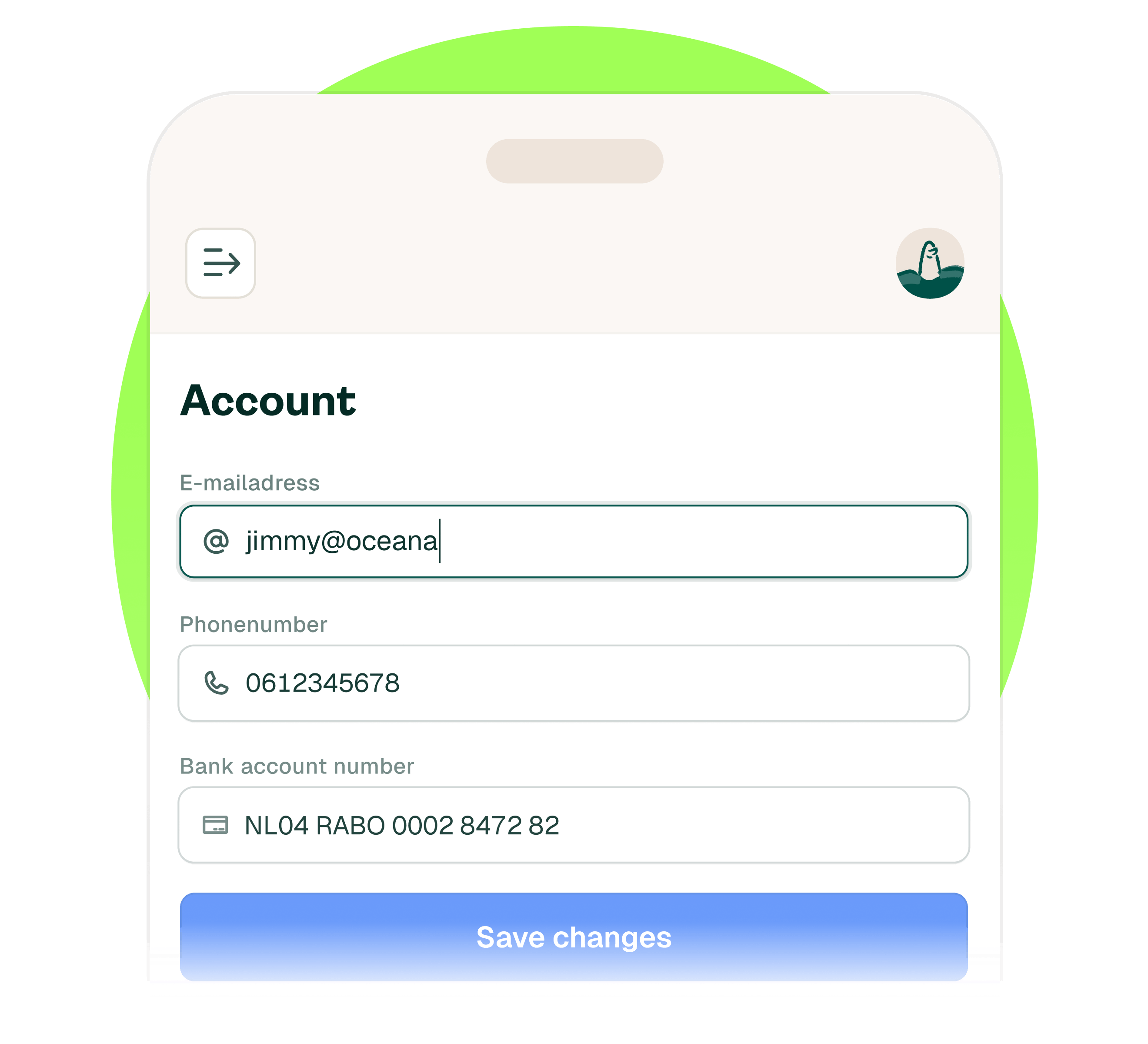 Edit employee data mobile app ESS