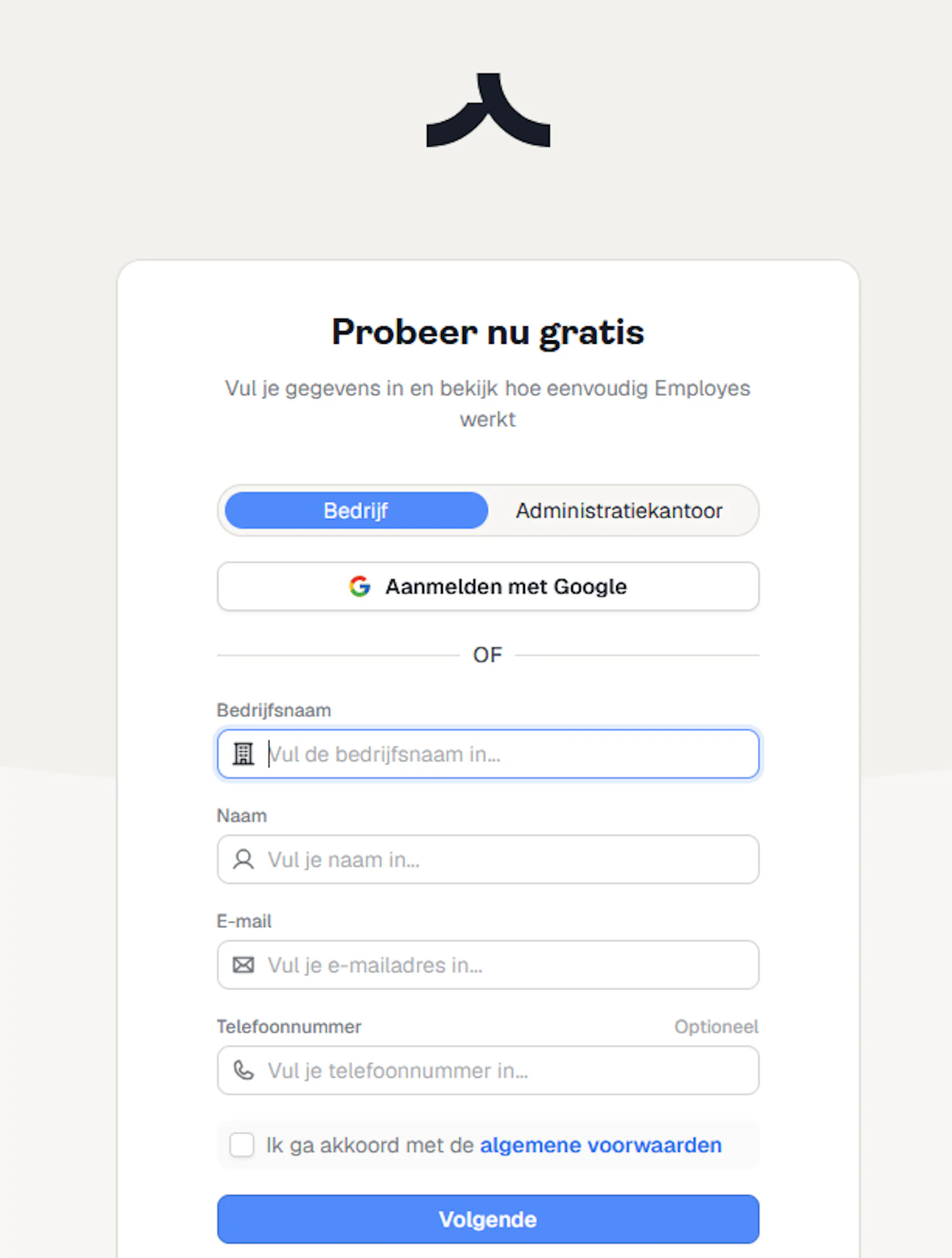 maak gratis account aan