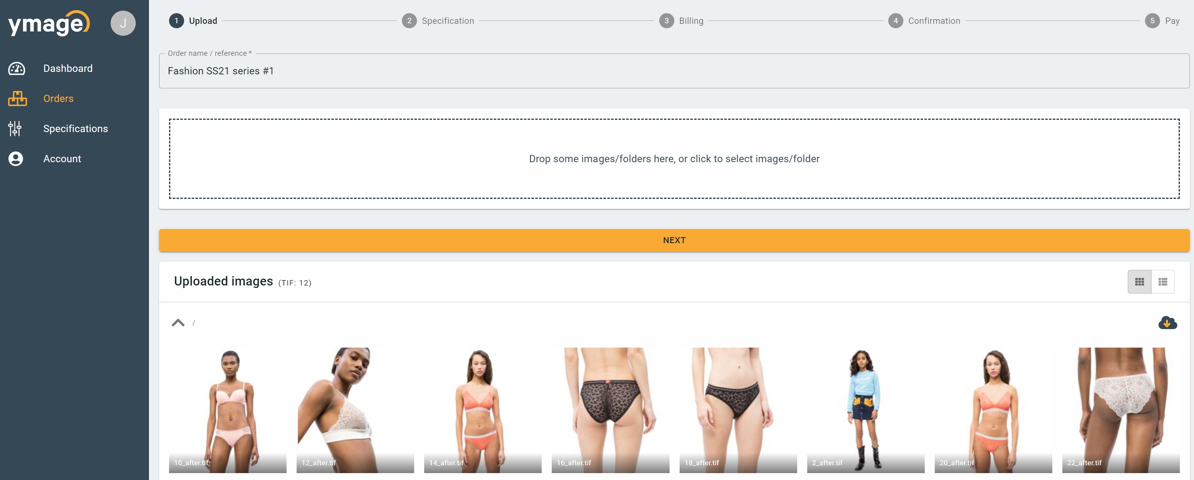 upload page