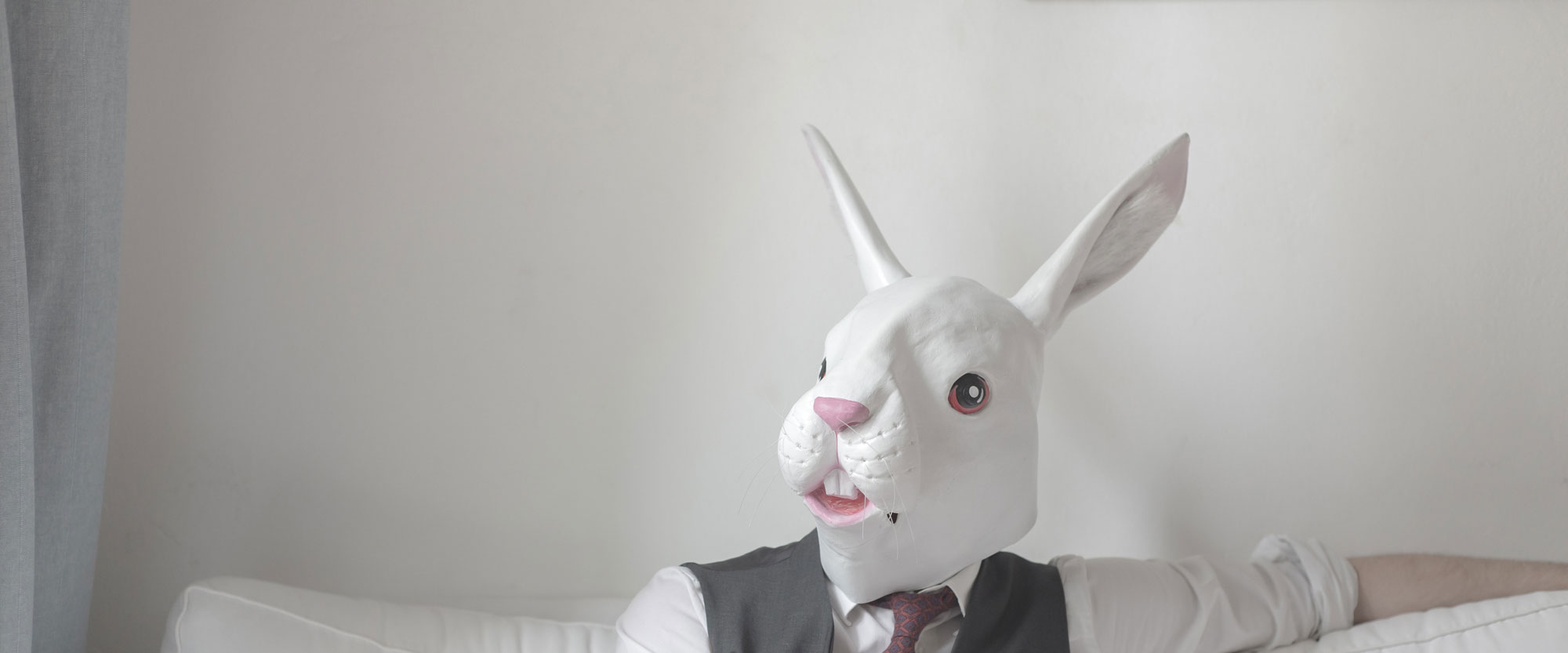 Guy with rabbit mask