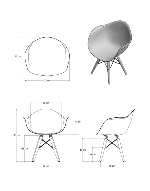 2D technical drawing chair