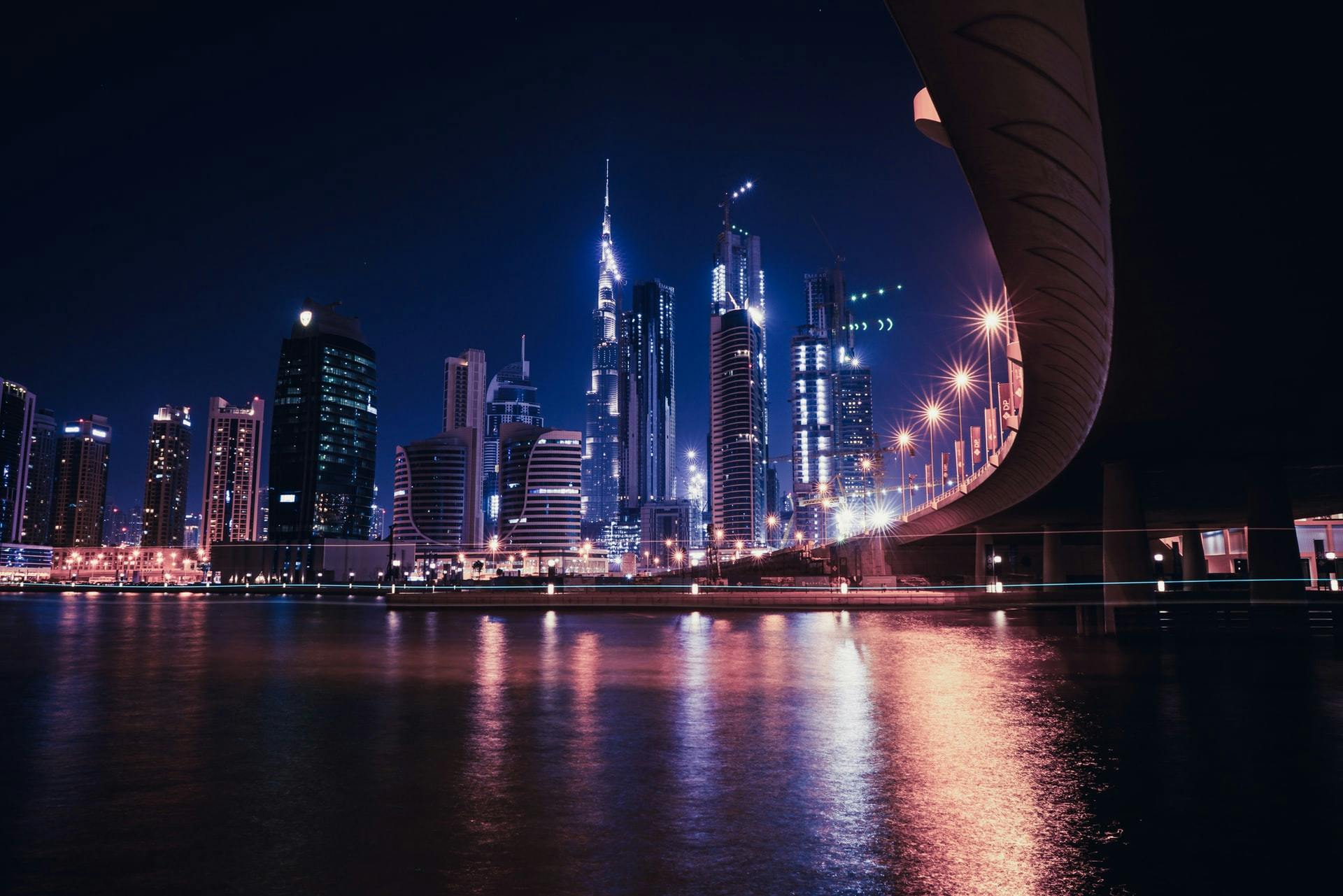 Dubai cityscape at night