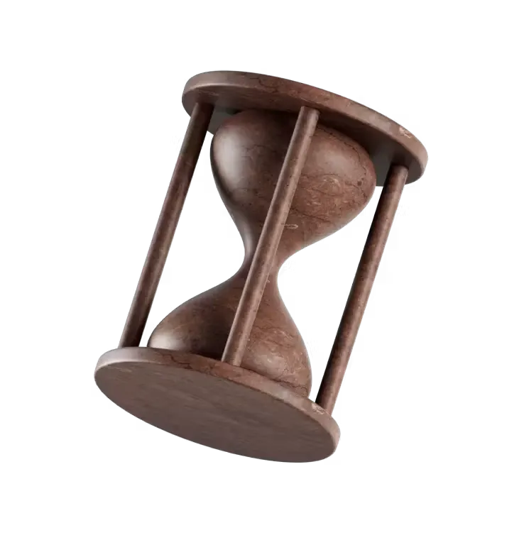 Un sablier en 3D.