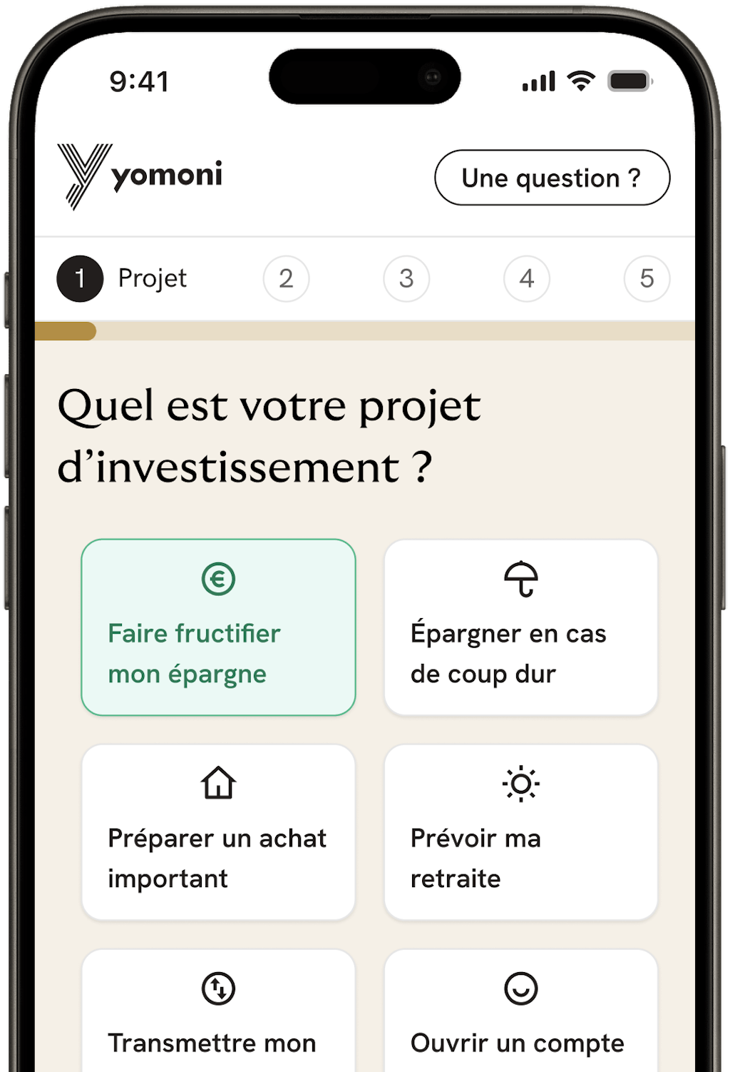 App Yomoni Personnalisation