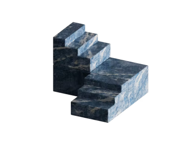 Des escaliers bleu en pierre en 3D.