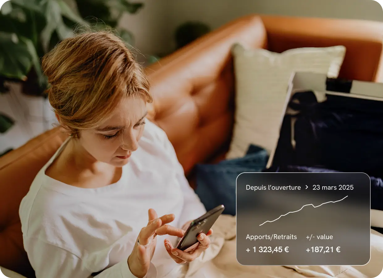 Femme qui vérifie les performances sur son smartphone