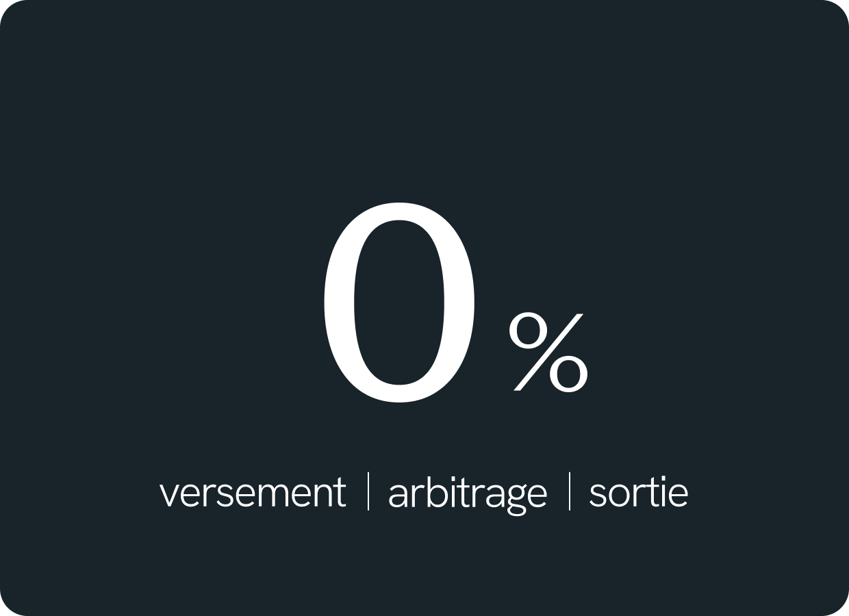 0% de frais de versements, d'arbitrage et de sortie
