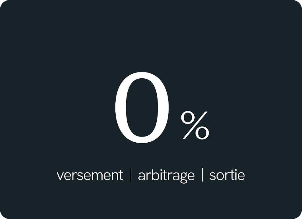 0% de frais de versements, d'arbitrage et de sortie