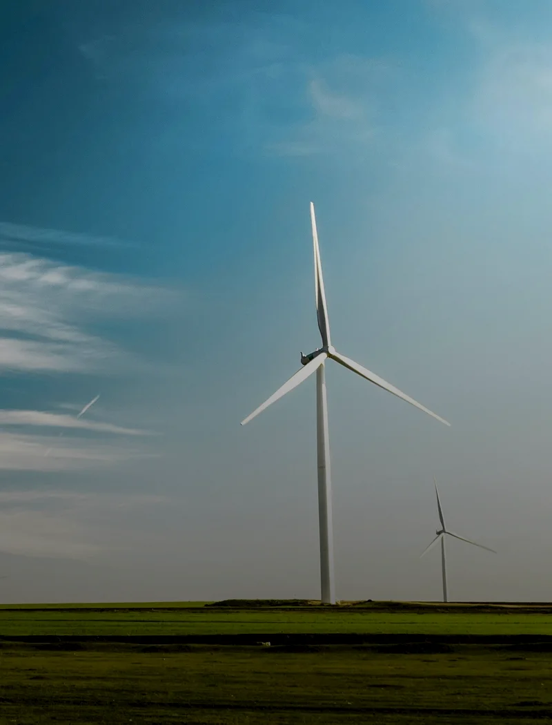 Champs d'éoliennes.