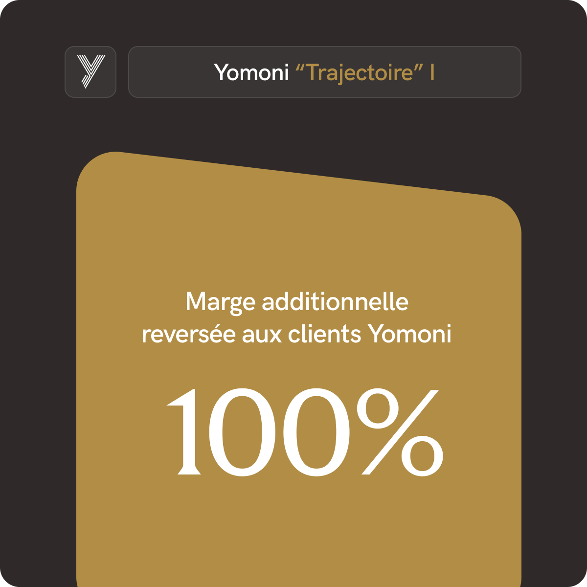 Marge additionnelle de 100% réservée aux clients Yomoni.