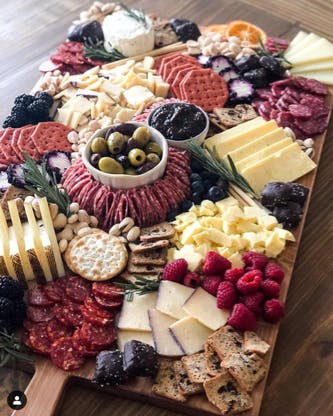 fromage and honey cheese grazing board 