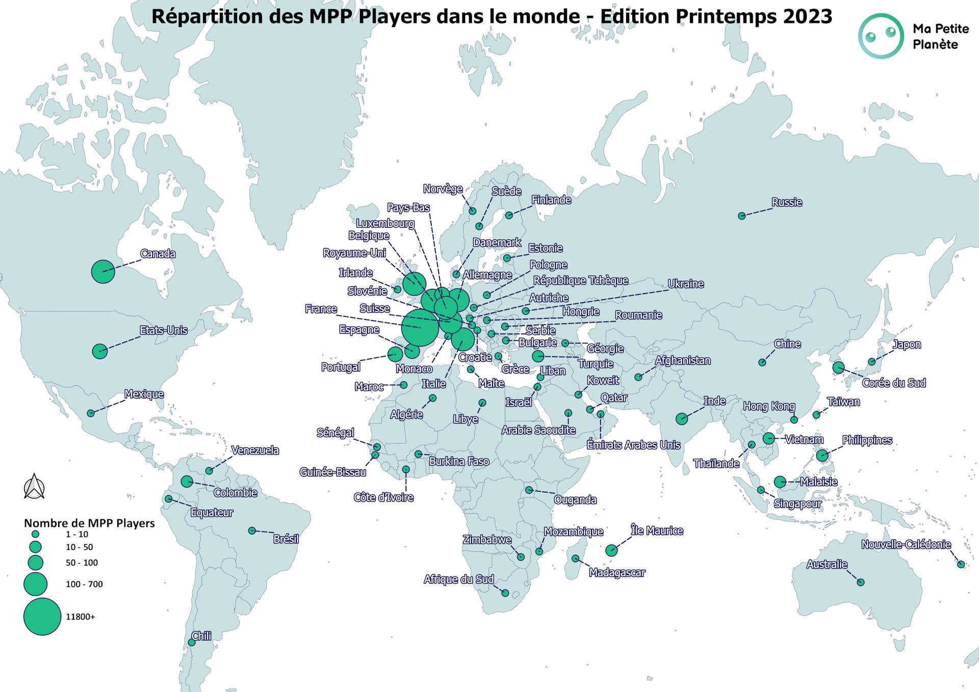 Cartographie des participants à l'édition