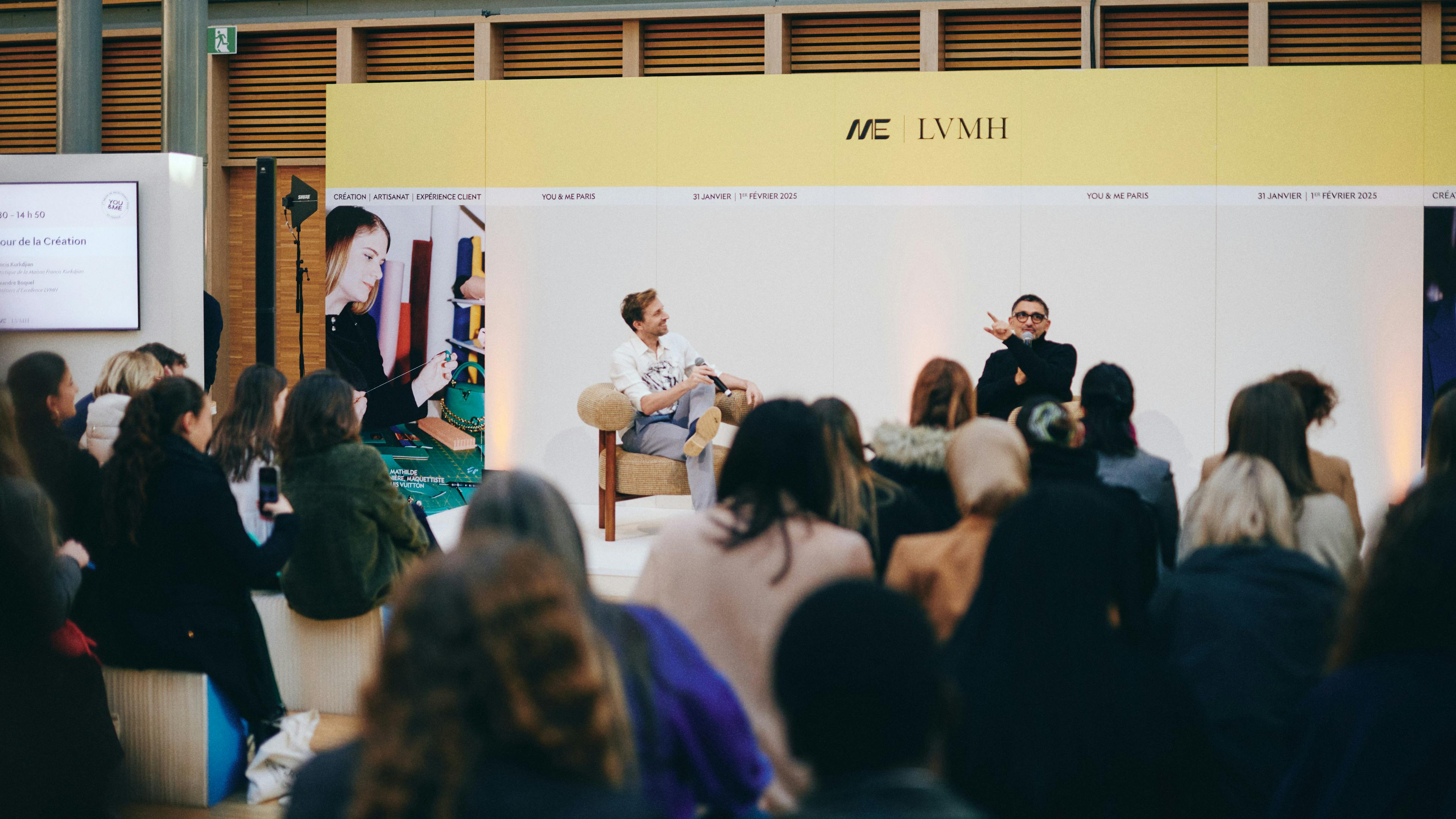 Alexandre Boquel échange avec Francis Kurkdjian lors d'une table ronde à You & ME Paris