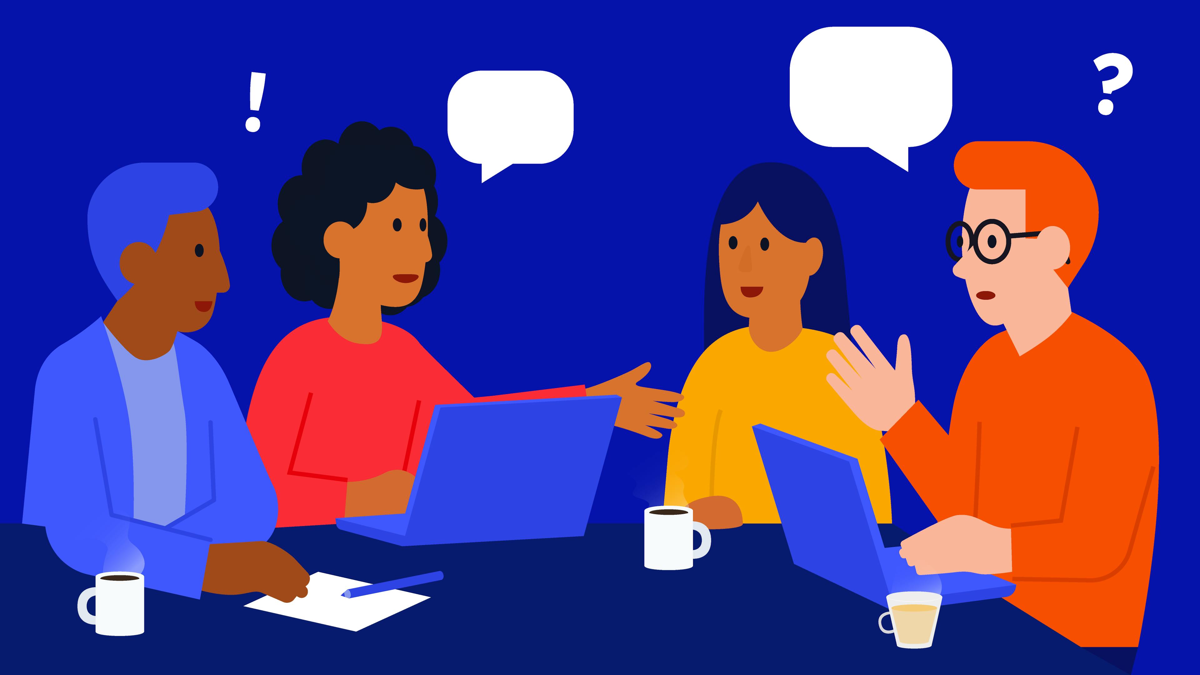 Mensen die aan het brainstormen zijn.