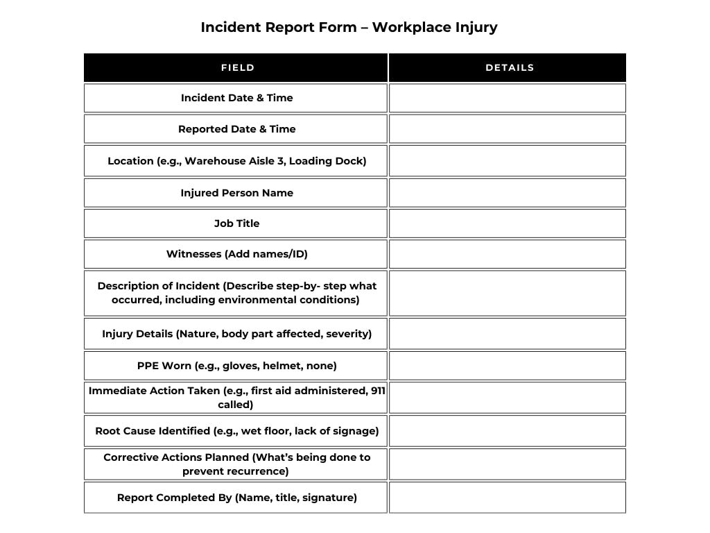 incident report sample