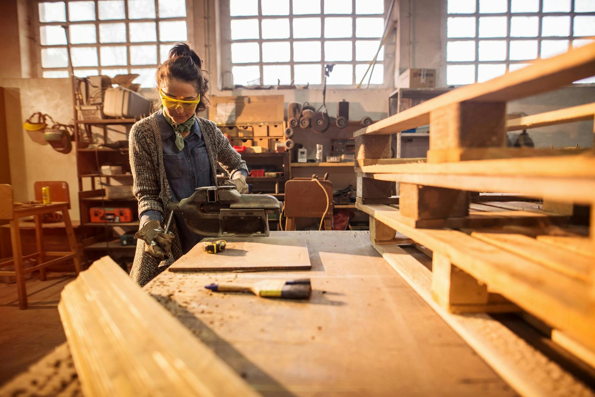 Woodworker in their workshop