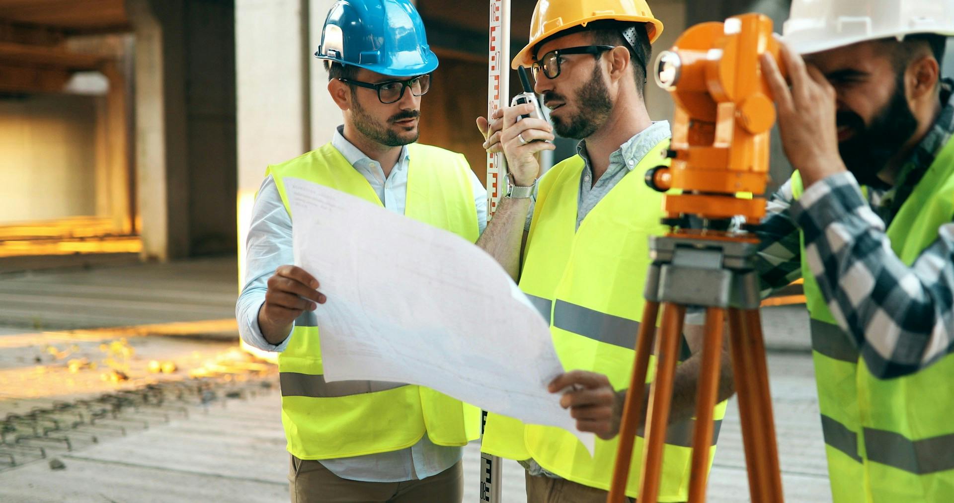 Engineers taking measurements