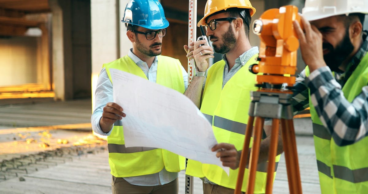 Engineers taking measurements