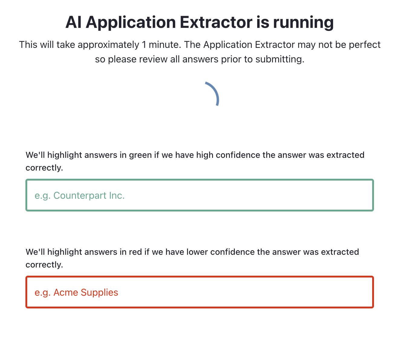 AI Application Extractor Running