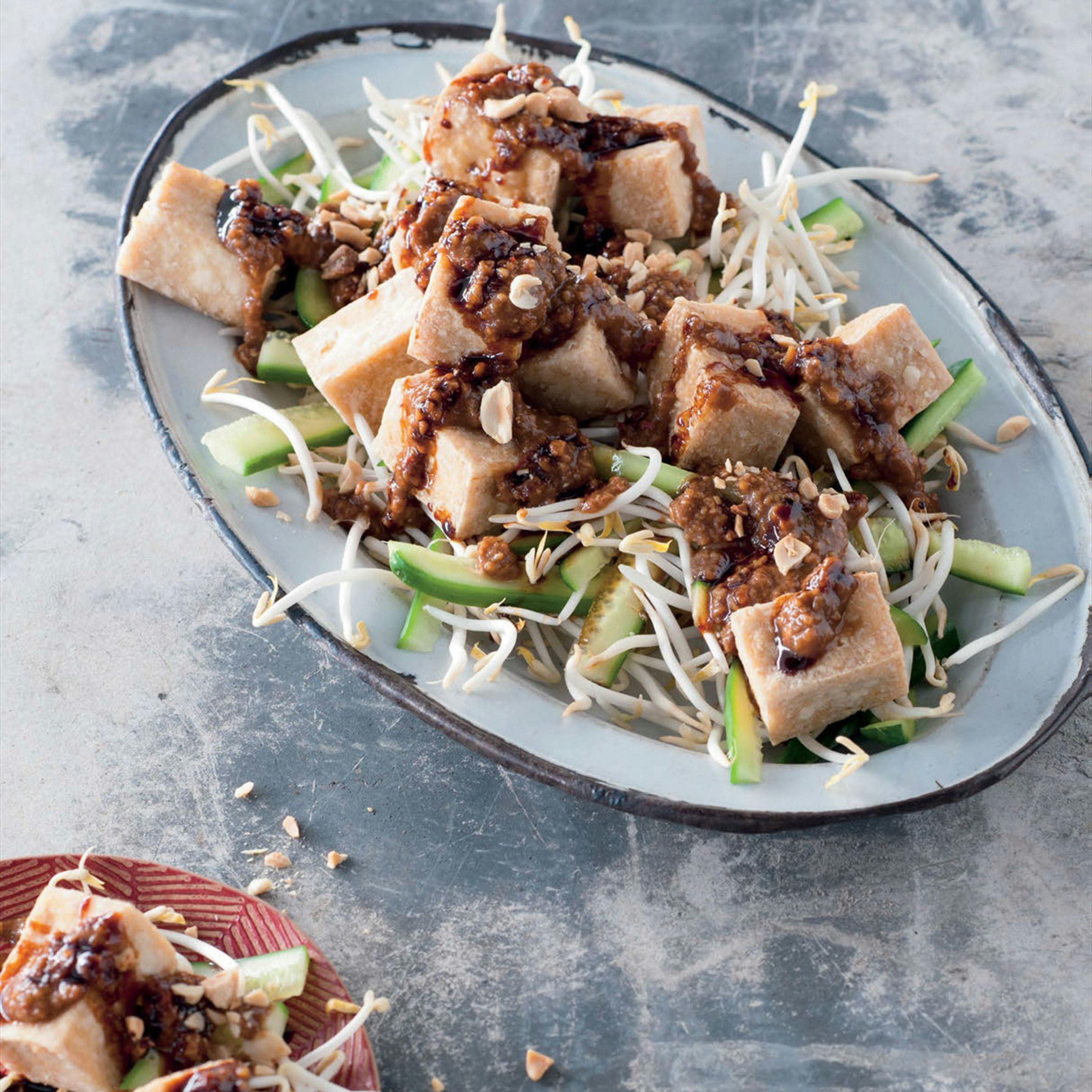 Tofu with peanut sauce