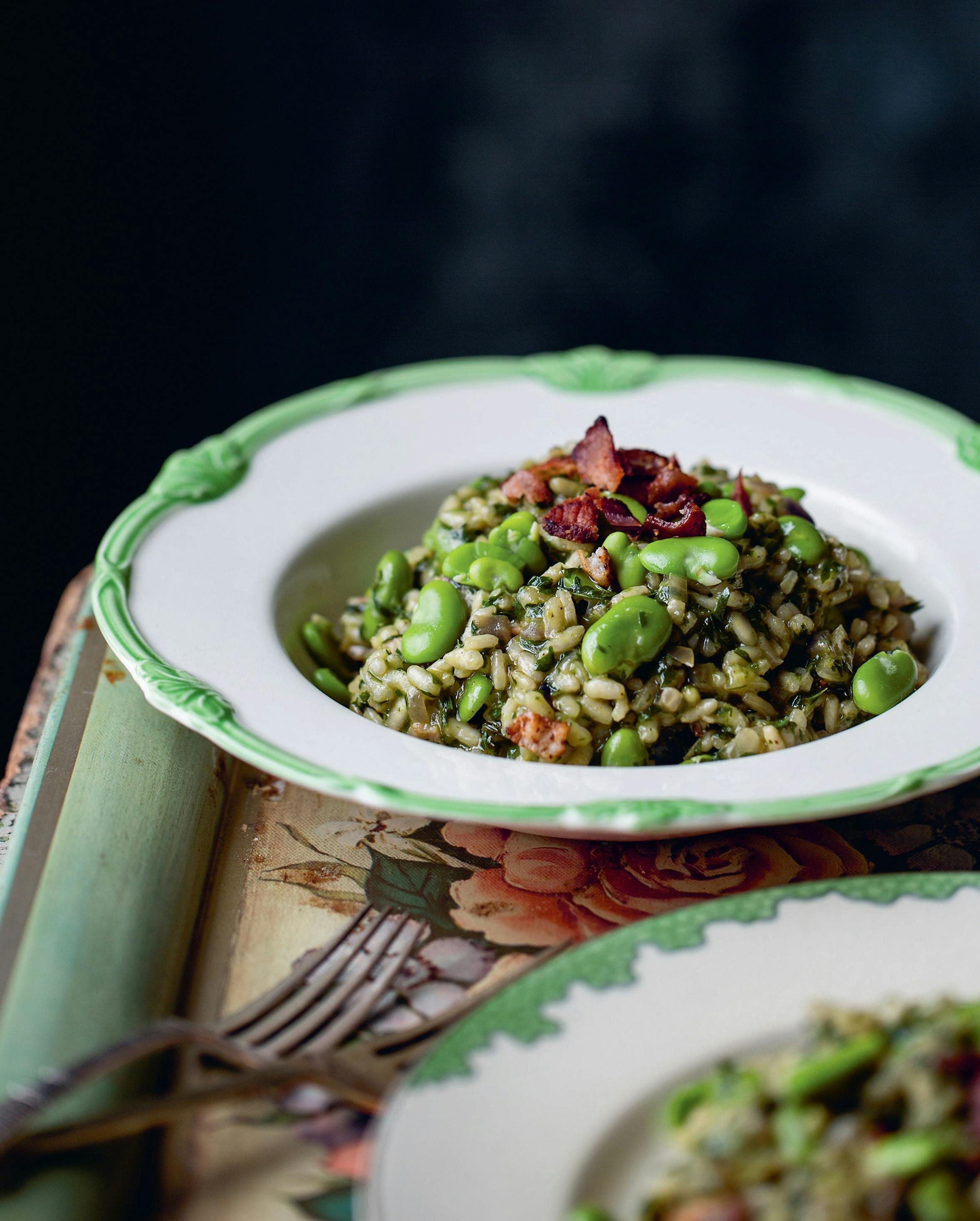 Parsley, Bacon & Broad Bean Risotto