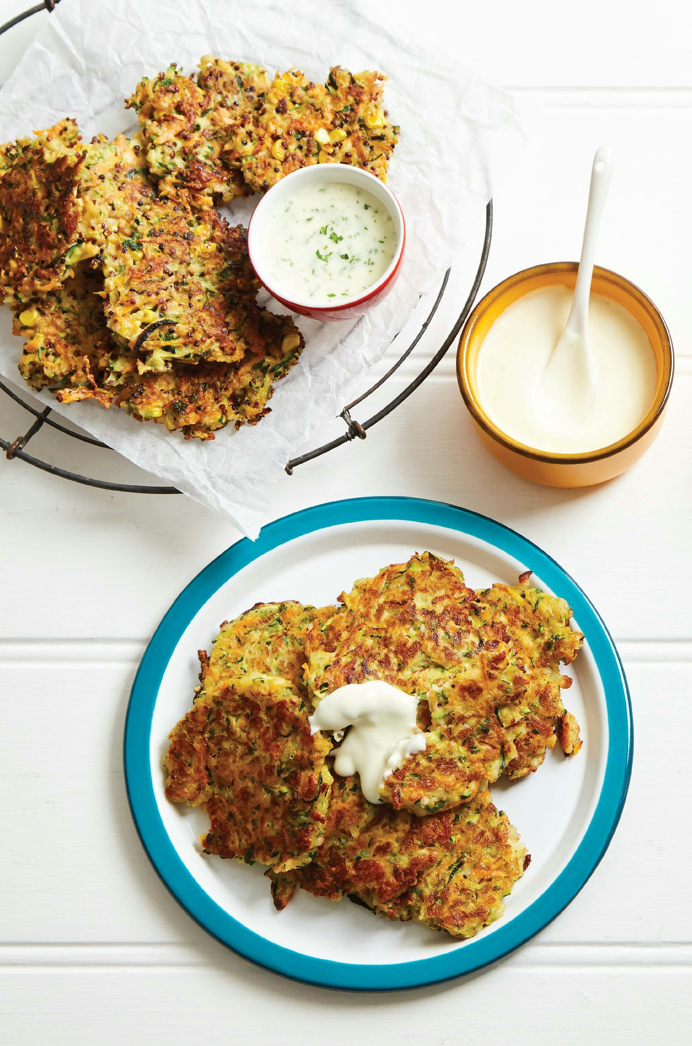 Vegetable and haloumi fritters