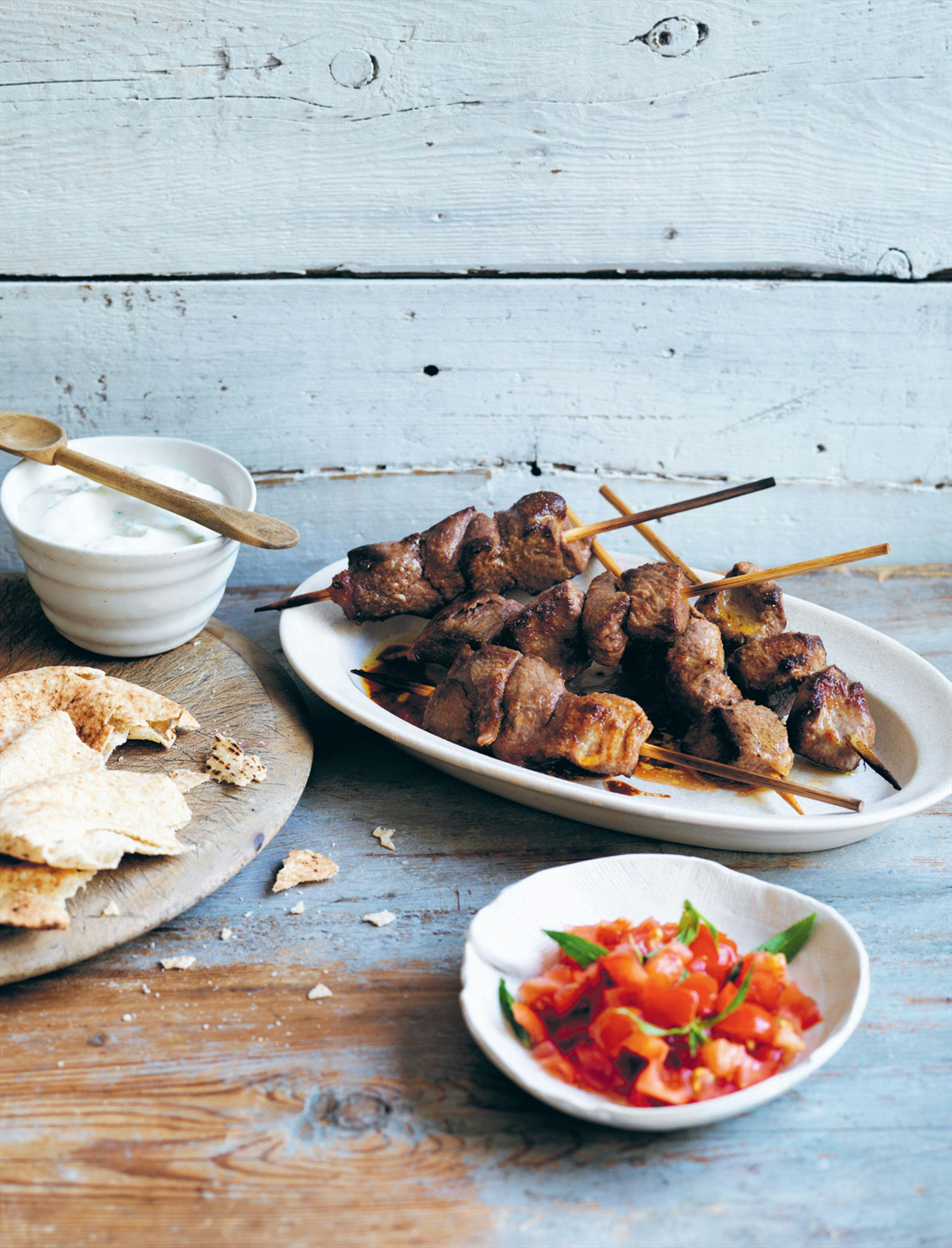 Lamb Souvlaki with Tzatziki