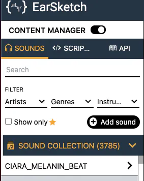 Add Sound button in Content Manager