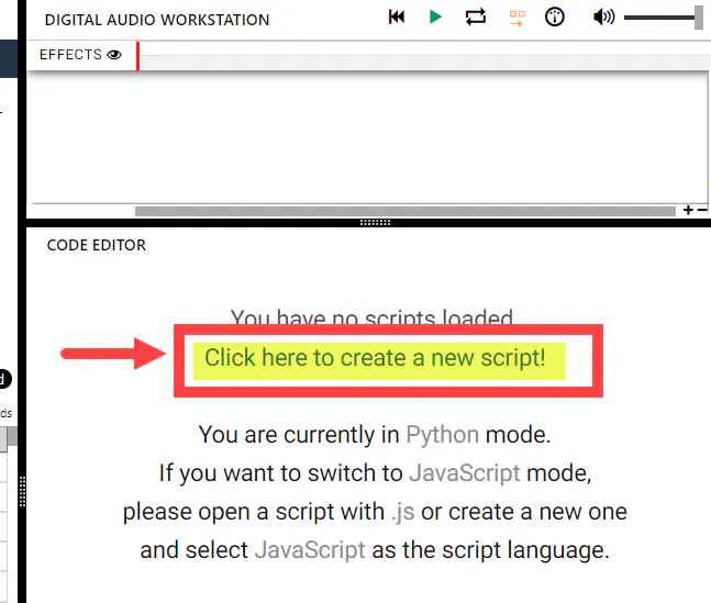 Click here to create a new script