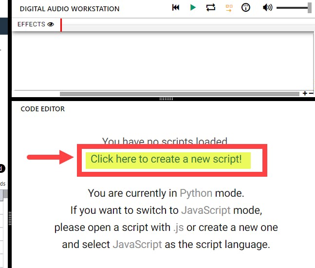 Click here to create a new script
