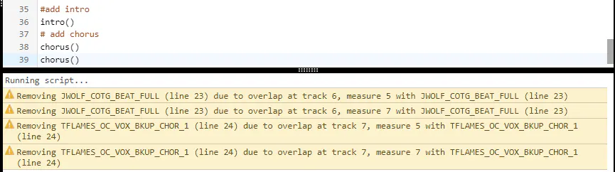 Warning message duplicates