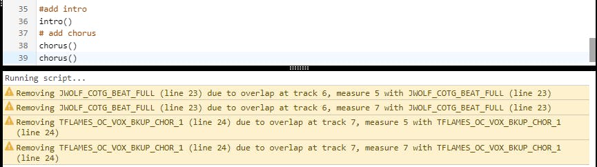 Warning message duplicates