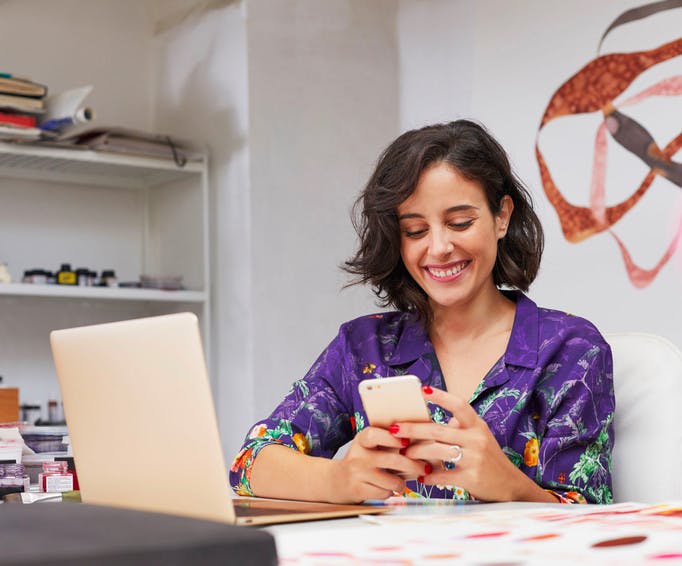 Woman signing on her computer