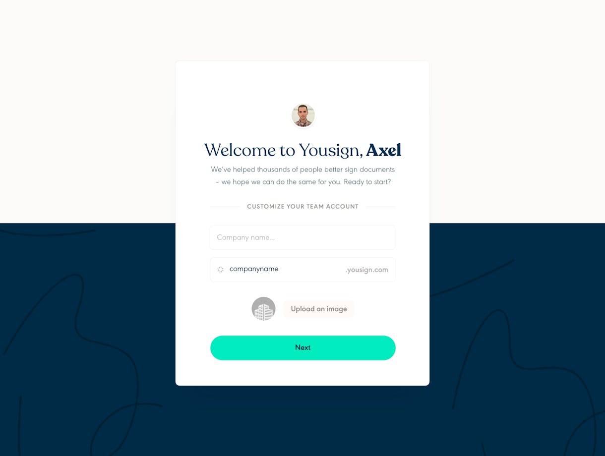 Yousign'account creation