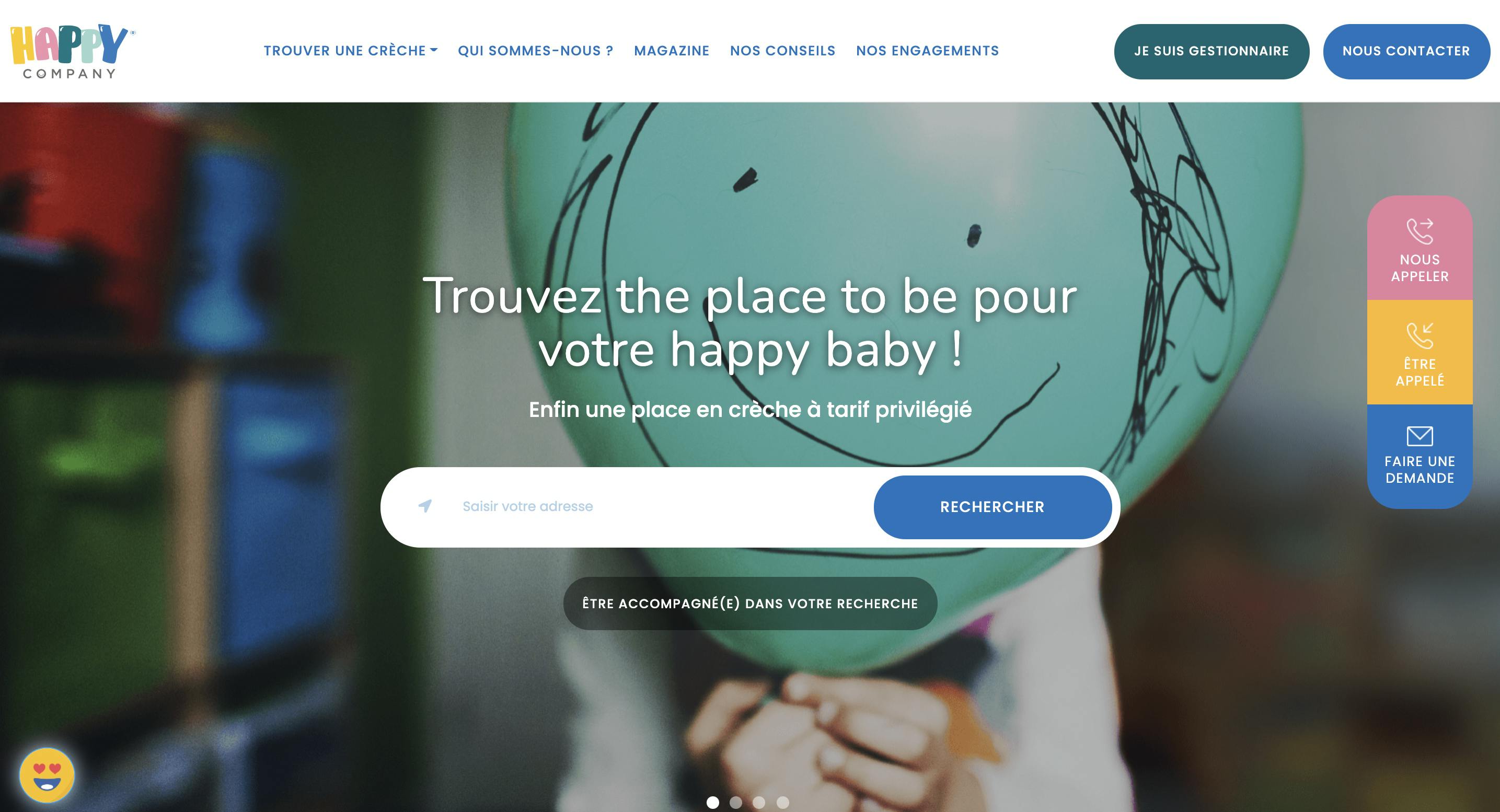 Screenshot homepage Happy Company