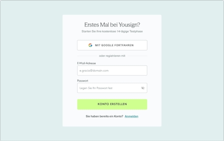 Yousign Anmeldung